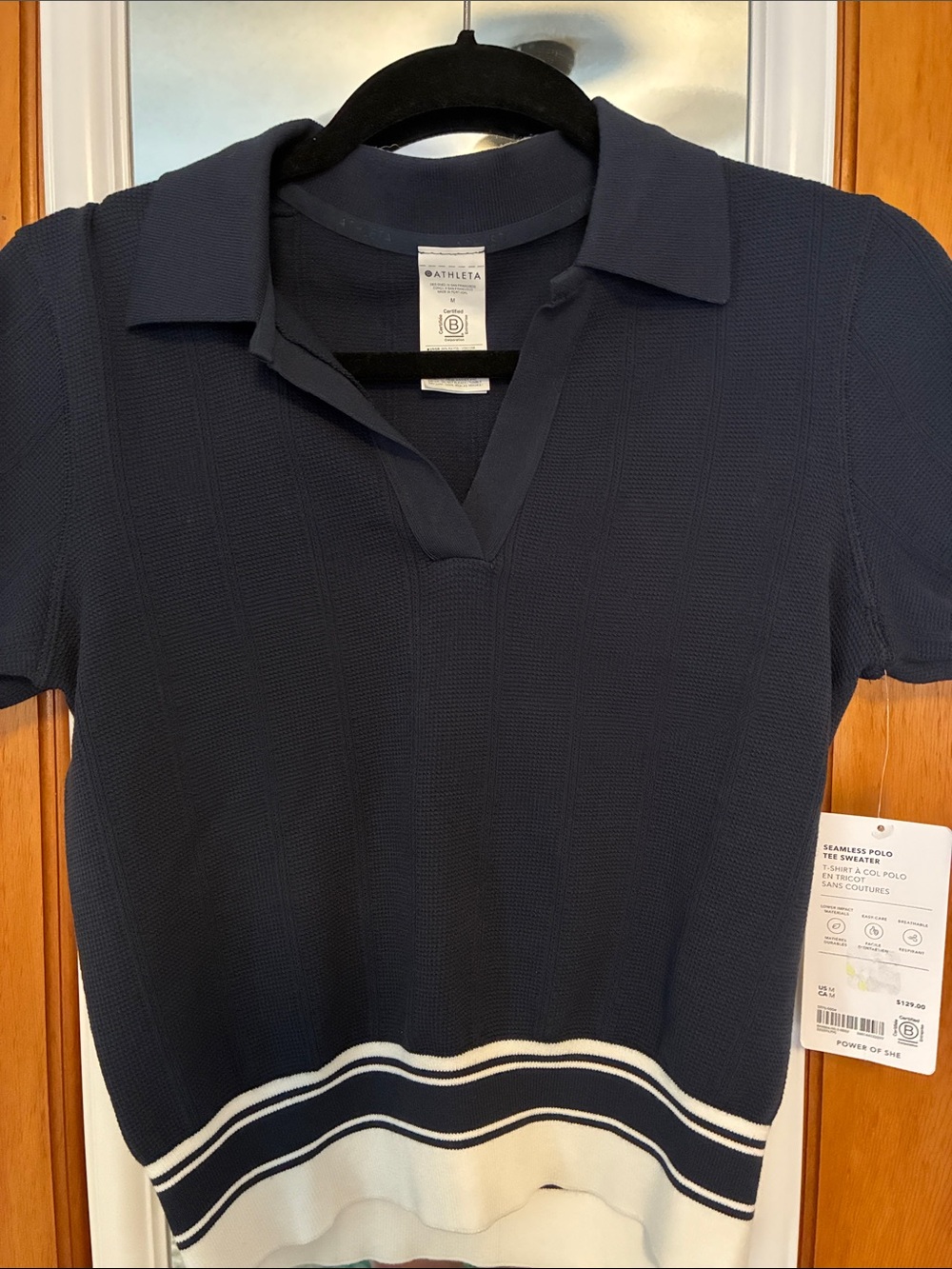 Athleta Seamless Polo Tee Sweater - Picture 4 of 5